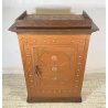 ANTICA CASSAFORTE FORZIERE BUGNATA FERRO BATTUTO BORCHIATO 1800 LEGNO SECRETAIRE