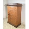 ANTICA CASSAFORTE FORZIERE BUGNATA FERRO BATTUTO BORCHIATO 1800 LEGNO SECRETAIRE