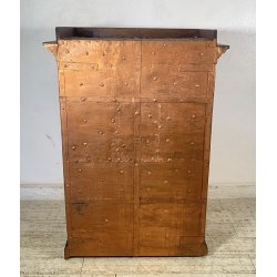 ANTICA CASSAFORTE FORZIERE BUGNATA FERRO BATTUTO BORCHIATO 1800 LEGNO SECRETAIRE