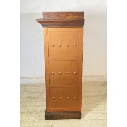 ANTICA CASSAFORTE FORZIERE BUGNATA FERRO BATTUTO BORCHIATO 1800 LEGNO SECRETAIRE