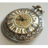 ANTICO OROLOGIO TASCA ARGENTATO epoca 800 DECORO LIBERTY Movimento tipo Roskopf