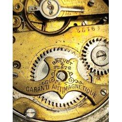 ANTICO OROLOGIO TASCA ARGENTATO epoca 800 DECORO LIBERTY Movimento tipo Roskopf