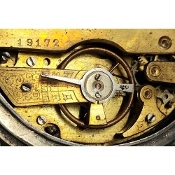 ANTICO OROLOGIO TASCA ARGENTATO epoca 800 DECORO LIBERTY Movimento tipo Roskopf