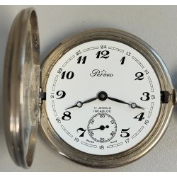 OROLOGIO TASCA FULL HUNTER Perseo Ferrovie ANNI 70 catena Railroad POCKET WATCH