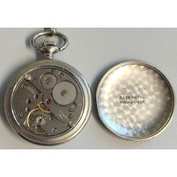 OROLOGIO TASCA FULL HUNTER Perseo Ferrovie ANNI 70 catena Railroad POCKET WATCH