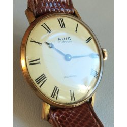 OROLOGIO POLSO DORATO Avia INCABLOC anni 60 cal. P320 PESEUX Vintage Wrist Watch