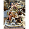 GRANDE GRUPPO SCULTOREO Boccaccio Decameron PORCELLANA CAPODIMONTE Michele H38cm