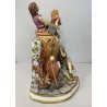 GRANDE GRUPPO SCULTOREO Boccaccio Decameron PORCELLANA CAPODIMONTE Michele H38cm