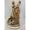 GRANDE GRUPPO SCULTOREO Boccaccio Decameron PORCELLANA CAPODIMONTE Michele H38cm