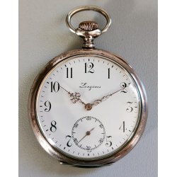 ANTICO OROLOGIO TASCA Longines EFCo ARGENTO 800 cal. 19.75N anni 30 POCKET WATCH