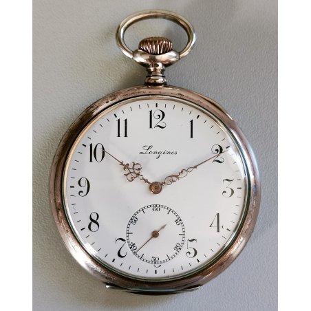 ANTICO OROLOGIO TASCA Longines EFCo ARGENTO 800 cal. 19.75N anni 30 POCKET WATCH