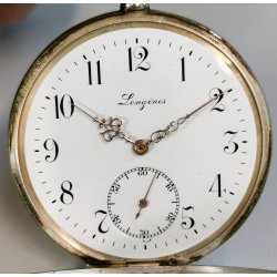 ANTICO OROLOGIO TASCA Longines EFCo ARGENTO 800 cal. 19.75N anni 30 POCKET WATCH