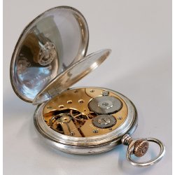 ANTICO OROLOGIO TASCA Longines EFCo ARGENTO 800 cal. 19.75N anni 30 POCKET WATCH