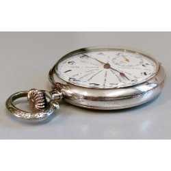 ANTICO OROLOGIO TASCA Omega Worldtime ARGENTO 800 cal 40.6L anni 30 POCKET WATCH