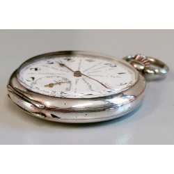 ANTICO OROLOGIO TASCA Omega Worldtime ARGENTO 800 cal 40.6L anni 30 POCKET WATCH