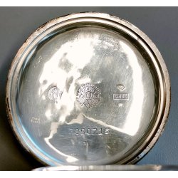 ANTICO OROLOGIO TASCA Omega Worldtime ARGENTO 800 cal 40.6L anni 30 POCKET WATCH