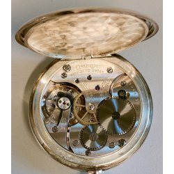 ANTICO OROLOGIO TASCA Omega Worldtime ARGENTO 800 cal 40.6L anni 30 POCKET WATCH