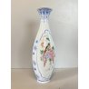 VASO SOLIFLORE PORCELLANA CINESE GUSCIO D'UOVO MOTIVO FIORI UCCELLI H 24,5cm '50