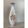 VASO SOLIFLORE PORCELLANA CINESE GUSCIO D'UOVO MOTIVO FIORI UCCELLI H 24,5cm '50