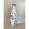 VASO SOLIFLORE PORCELLANA CINESE GUSCIO D'UOVO MOTIVO FIORI UCCELLI H 24,5cm '50