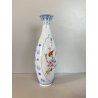 VASO SOLIFLORE PORCELLANA CINESE GUSCIO D'UOVO MOTIVO FIORI UCCELLI H 24,5cm '50