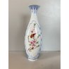 VASO SOLIFLORE PORCELLANA CINESE GUSCIO D'UOVO MOTIVO FIORI UCCELLI H 24,5cm '50