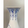 VASO SOLIFLORE PORCELLANA CINESE GUSCIO D'UOVO MOTIVO FIORI UCCELLI H 24,5cm '50