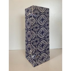 VASO SOLIFLORE PORCELLANA CINESE GUSCIO D'UOVO MOTIVO FIORI UCCELLI H 24,5cm '50