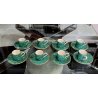 servizio CAFFE CERAMICA ESTE C.E. disegno MALACHITE VERDE 8 tazzine+8 piattini
