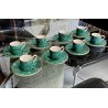 servizio CAFFE CERAMICA ESTE C.E. disegno MALACHITE VERDE 8 tazzine+8 piattini