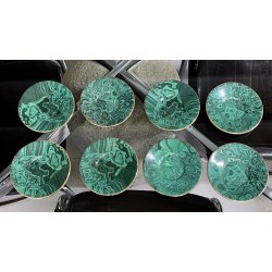 servizio CAFFE CERAMICA ESTE C.E. disegno MALACHITE VERDE 8 tazzine+8 piattini