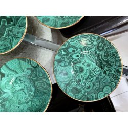 servizio CAFFE CERAMICA ESTE C.E. disegno MALACHITE VERDE 8 tazzine+8 piattini