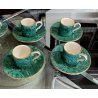 servizio CAFFE CERAMICA ESTE C.E. disegno MALACHITE VERDE 8 tazzine+8 piattini
