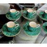 servizio CAFFE CERAMICA ESTE C.E. disegno MALACHITE VERDE 8 tazzine+8 piattini