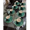 servizio CAFFE CERAMICA ESTE C.E. disegno MALACHITE VERDE 8 tazzine+8 piattini