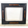ANTICA CORNICE GUILLOCHE EPOCA 800 LEGNO SCOLPITO EBANIZZATO RADICA NOCE 72X62CM