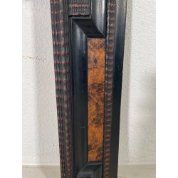 ANTICA CORNICE GUILLOCHE EPOCA 800 LEGNO SCOLPITO EBANIZZATO RADICA NOCE 72X62CM