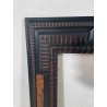 ANTICA CORNICE GUILLOCHE EPOCA 800 LEGNO SCOLPITO EBANIZZATO RADICA NOCE 72X62CM