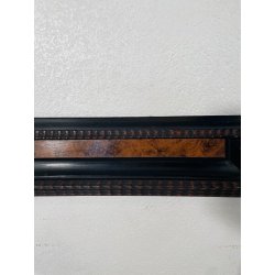 ANTICA CORNICE GUILLOCHE EPOCA 800 LEGNO SCOLPITO EBANIZZATO RADICA NOCE 72X62CM