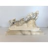 ANTICA SCULTURA ALABASTRO ANIMALIER ART DECO QUAGLIE PERNICI UCCELLI 16 cm/h