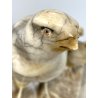 ANTICA SCULTURA ALABASTRO ANIMALIER ART DECO QUAGLIE PERNICI UCCELLI 16 cm/h