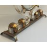 ANTICO OROLOGIO TAVOLO Déco ITALORA anni 50 OTTONE DORATO LUCITE Sveglia CLOCK