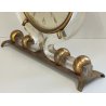 ANTICO OROLOGIO TAVOLO Déco ITALORA anni 50 OTTONE DORATO LUCITE Sveglia CLOCK