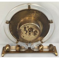 ANTICO OROLOGIO TAVOLO Déco ITALORA anni 50 OTTONE DORATO LUCITE Sveglia CLOCK