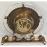 ANTICO OROLOGIO TAVOLO Déco ITALORA anni 50 OTTONE DORATO LUCITE Sveglia CLOCK