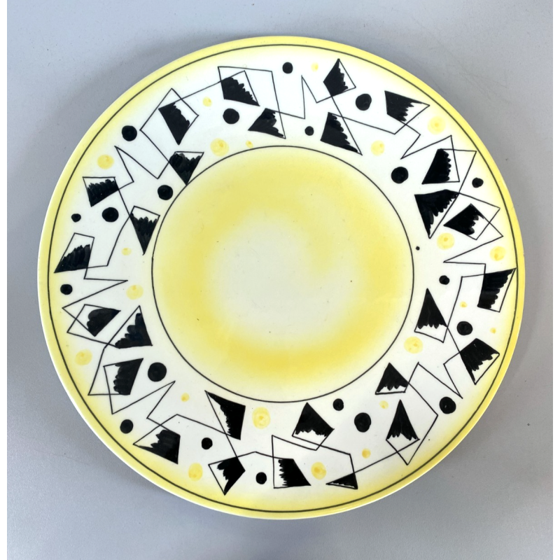 PIATTO DECORATIVO CERAMICA Alfa Ceramica SESTO FIORENTINO DECORO GRAFICO ø 32 cm