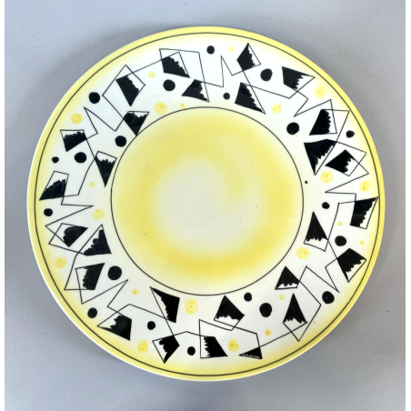 PIATTO DECORATIVO CERAMICA Alfa Ceramica SESTO FIORENTINO DECORO GRAFICO ø 32 cm