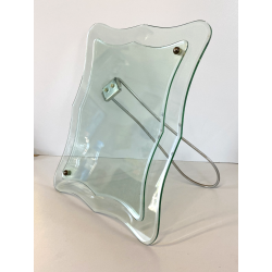 GRANDE CORNICE FOTO TAVOLO CRISTALLO SAGOMATO MOLATO FONTANA ARTE 24x35 cm '50