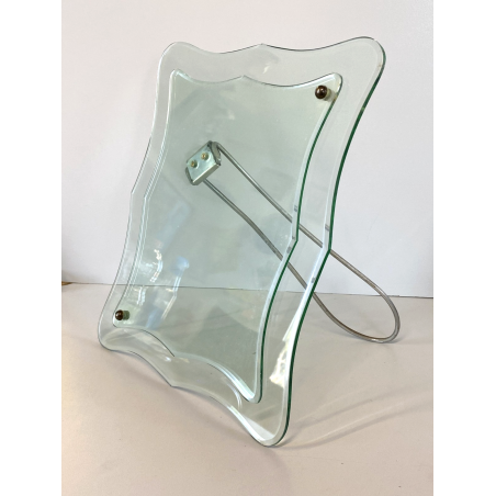GRANDE CORNICE FOTO TAVOLO CRISTALLO SAGOMATO MOLATO FONTANA ARTE 24x35 cm '50