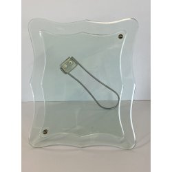 GRANDE CORNICE FOTO TAVOLO CRISTALLO SAGOMATO MOLATO FONTANA ARTE 24x35 cm '50